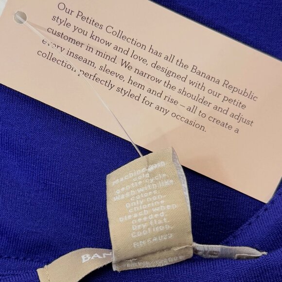 Banana Republic Gemma Wrap Dress Royal Violet Petite Large - Picture 10 of 11